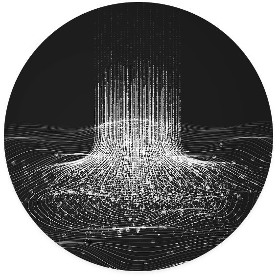 Dynamic data flow visualization with streaming analytics representing real-time AI processing and machine learning